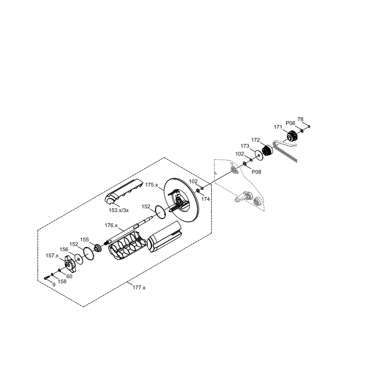 Right Hand Unit - Liner Rewinder